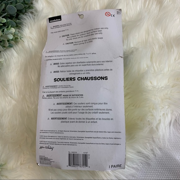 Sponge Bob Yellow Girls Slipper Dress Costume shoes NWT - Picture 7 of 8